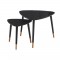 FINLANDEK 2 tables basses gigognes triangulaires LIMPIA scandinave - Noir mat et bois naturel - L 60 x l 60 cm et L 45 x l 45 cm