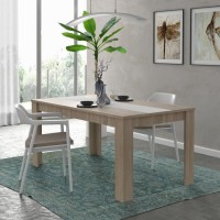 FINLANDEK Table a manger ELÄMÄ de 6 a 8 personnes style contemporain en bois aggloméré décor chene et blanc mat - L 160 x l 90 c