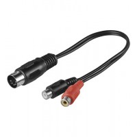 Cable DIN vers RCA 0.2m DIN fiche 180° (5 broches) 2x prise RCA (D/G)