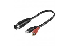 Cable DIN vers RCA 0.2m DIN fiche 180° (5 broches) 2x prise RCA (D/G)