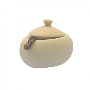 FRANDIS Pot a coton en céramique beige cailloux