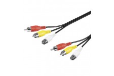 câble de connexion AV 3x RCA plug VERS 3x RCA plug 2.0m