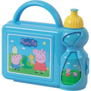 Fun House Peppa Pig ensemble gouter comprenant un sac bandouliere, une gourde et une boîte goûter pour enfant