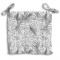 Galette de chaise capitonnée Nouméa - 100% Coton - 40 x 40 cm - Vert et blanc