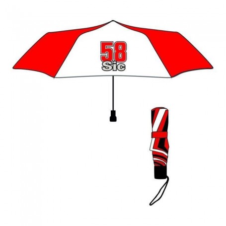 GP MOTORS Parapluie pliable Marco Simencheli 58 Sic - Rouge et Blanc