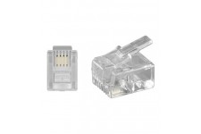 Lot de 10 - TEL MODU RJ11 6P4C/RJ11 Arrondis Prise