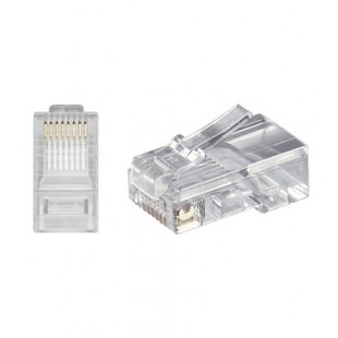 Lot de 10 - TEL MODU RJ45 8P8C Arrondis Prise