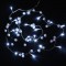 Guirlande de Noël boules de coton - 20 LED blanc - Fil transparent L 1,5 m - Piles