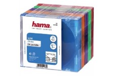 HAMA 00051166 Boîtier CD "Slim" - Lot de 25 - Assortiment de couleurs