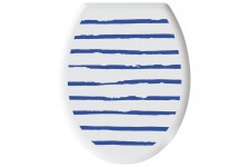 GELCO DESIGN Abattant WC - Charnieres plastique - Polypropylene - Motif marin - Bleu majorelle
