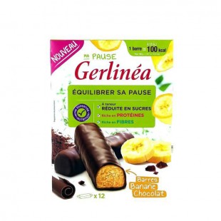 GERLINEA Barres énergétique a la banane enrobées de chocolat noir - 372 g