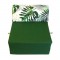 HIBA Chauffeuse 1 place Paradise - Tissu Vert - Style ethnique - L 58 cm