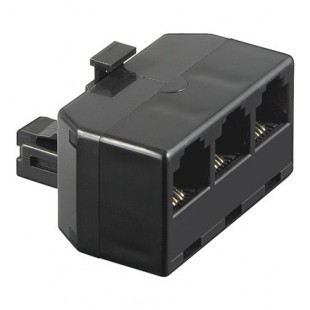 Adaptateur RJ11/6P4C 1xM 3xF NOIR