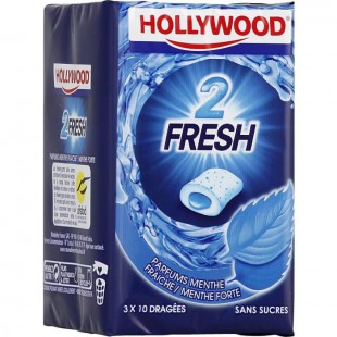 Hollywood 2Fresh chewing-gum menthe fraîche sans sucres 30 dragées