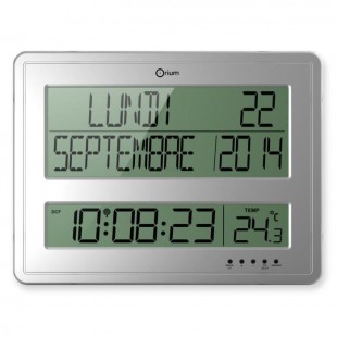 Horloge calendrier Grands Caracteres 43x32,5 cm blanche