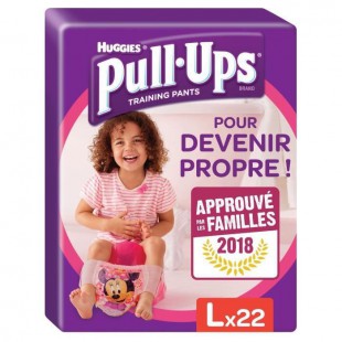 HUGGIES Pull Ups Economy Fille Taille 6 L - De 16 a 23 kg - 22 couches