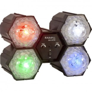 IBIZA LIGHT 15-1307 Séquenceur de lumiere avec 4 Astros a LED (Rouge, vert, bleu et blanc)