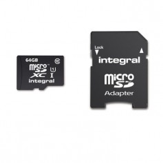 INTEGRAL Carte micro SDXC 64GB avec adapatateur SDXC CL.10 40MB/S