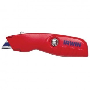 IRWIN Couteau de sécurité rétractable avec 3 lames bi-métal - Corps en aluminium