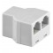 TEL ADAP RJ11/6P4C 1xF 2xF BLANC