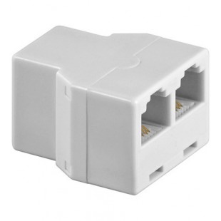 TEL ADAP RJ11/6P4C 1xF 2xF BLANC