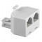 Lot de 10 - TEL ADAP RJ11/6P4C 1xM 2xF BLANC