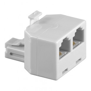 Lot de 10 - TEL ADAP RJ11/6P4C 1xM 2xF BLANC