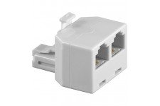 Lot de 10 - TEL ADAP RJ11/6P4C 1xM 2xF BLANC