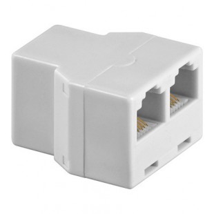 Lot de 10 - TEL ADAP RJ12/6P6C 1xF 2xF BLANC