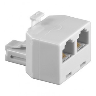 TEL ADAP RJ12/6P6C 1xM 2xF BLANC