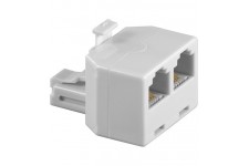 TEL ADAP RJ12/6P6C 1xM 2xF BLANC