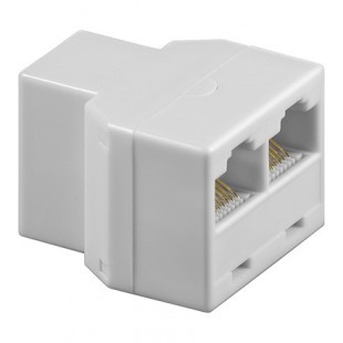 Lot de 10 - TEL ADAP RJ45/8P8C 1xF 2xF BLANC