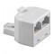 Lot de 10 - TEL ADAP RJ45/8P8C 1xM 2xF BLANC