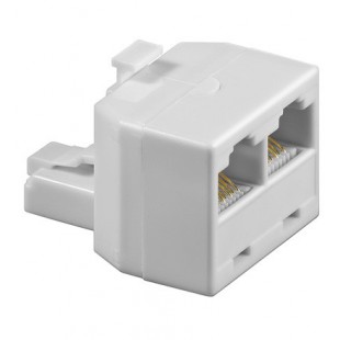 Lot de 10 - TEL ADAP RJ45/8P8C 1xM 2xF BLANC