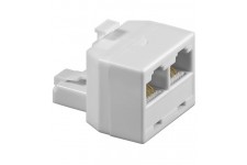 Lot de 10 - TEL ADAP RJ45/8P8C 1xM 2xF BLANC