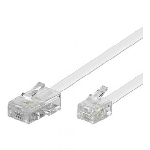 TEL 6P4C-8P4C RJ11-RJ45 1000 BLANC 10m