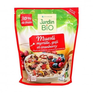 JARDIN BIO Muesli / Myrtille / Goji et cranberry bio - 375 g