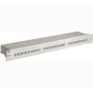 CAT PATCH PANEL CAT6 24 PORT SHIELDED GR