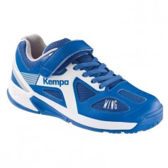 KEMPA Chaussures de Handball Fly High Wing Junior Bleu roi et blanc