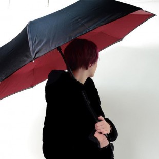 KINSTON Parapluie inversé Noir/Rouge