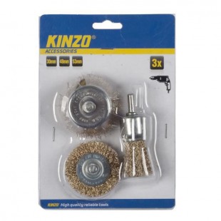 KINZO Brosse métallique - 3 pieces 30 / 48 / 53 mm