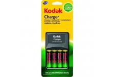 KODAK K620E Chargeur de piles AA ou AAA - Avec pack de 4 piles AA / LR03 2100mAh