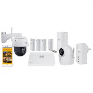 KODAK Pack Alarme maison sans fil avec 2 caméras de surveillance Full HD Vision Premium