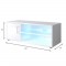 KORA Meuble TV contemporain avec éclairage LED laqué blanc - L 100 cm
