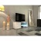 KORA Meuble TV contemporain avec éclairage LED laqué blanc - L 100 cm