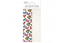 LA FOURMI Papier Découpage - Papillons Vibrants - 18,8x35cm x 4fl. (2x2 modeles)