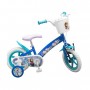 LA REINE DES NEIGES Vélo 12" + Casque - Enfant fille - Bleu et blanc