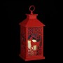 Lanterne de Noël a piles en plastique - 15 x 15 x 35 cm - Rouge - 3 piles AAA non incluses