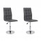 LEAF Lot de 2 chaises de salle a manger - Simili gris - Contemporain - L 42 x P 46,5 cm