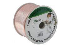 Câble haut-parleurs, InLine®, 2x 2,5mm², CCA, transparent, 50m